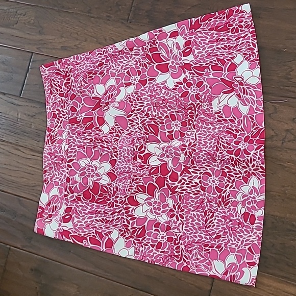 Lilly Pulitzer <White Label> Pink Floral Thin Corduroy Wrap Skirt size 12 - Picture 2 of 9